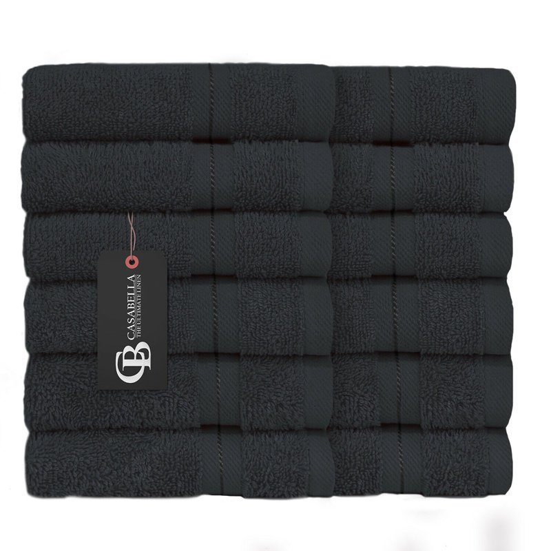 Casabella Luxury Face Towel, Black