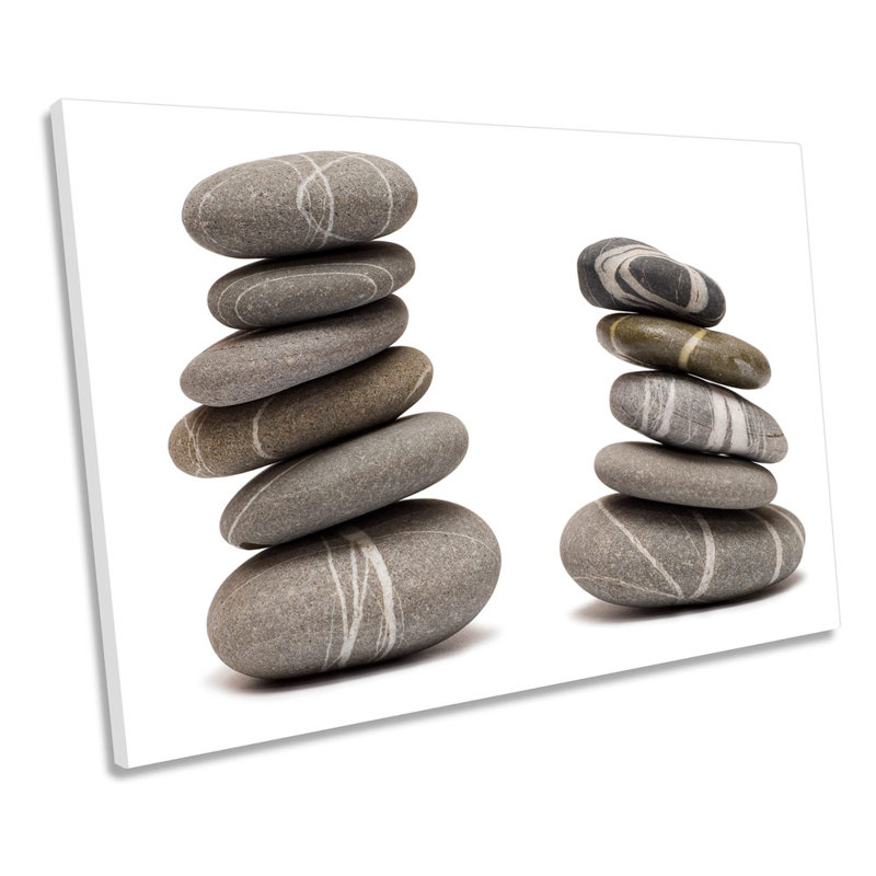 Pebble Towers Modern Stones - Wrapped Canvas Print, 30.5cm H x 45.7cm W x 2cm D