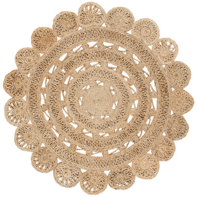 Round Solid Colour Hand Woven Area Rug