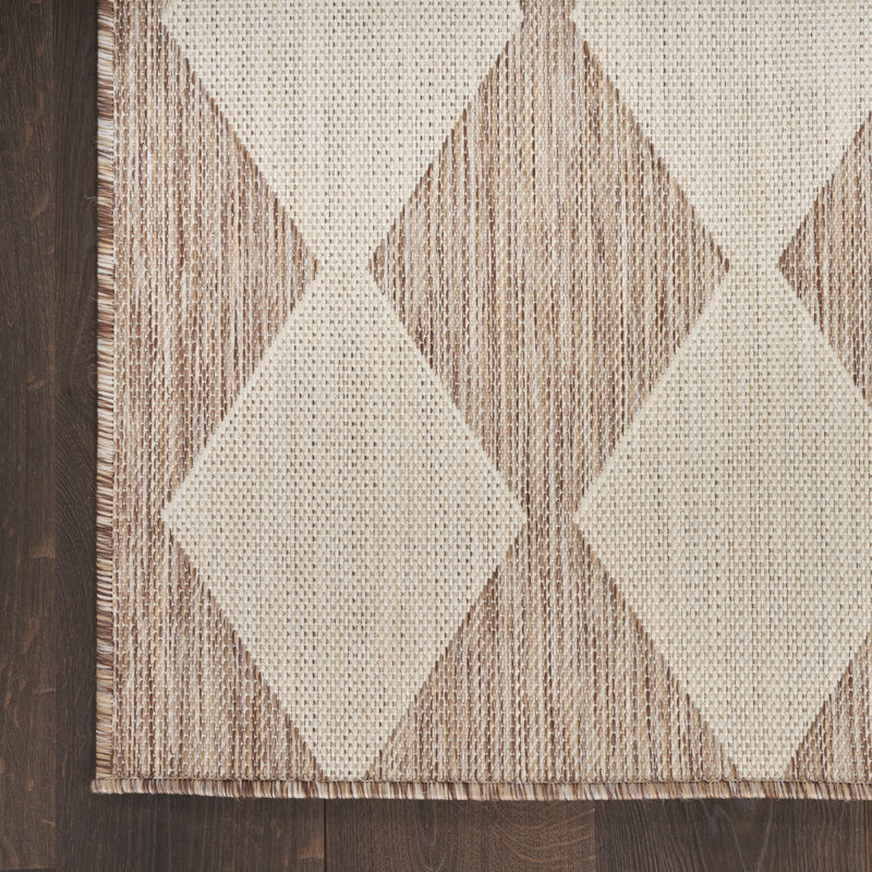 Rectangle Positano Indoor/Outdoor Area Rug, Beige, Runner 2' x 6'
