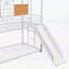 Lit simple superposé en métal avec glissade, escalier de rangement et maisonnette pour chambre d'enfant-133491211