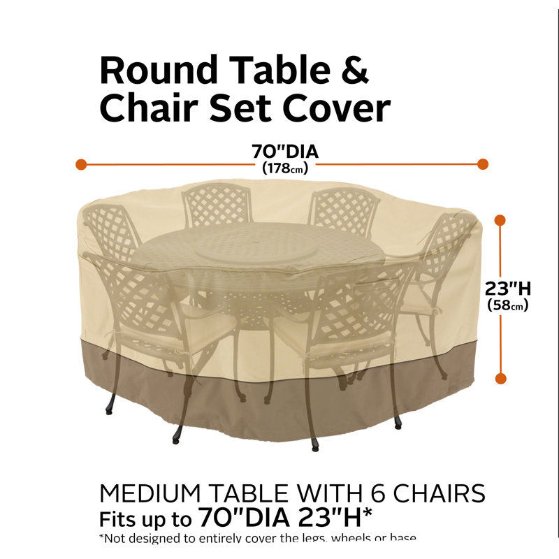 Outdoor Patio Dining Set Cover, 23" H x 70" W x 70" D