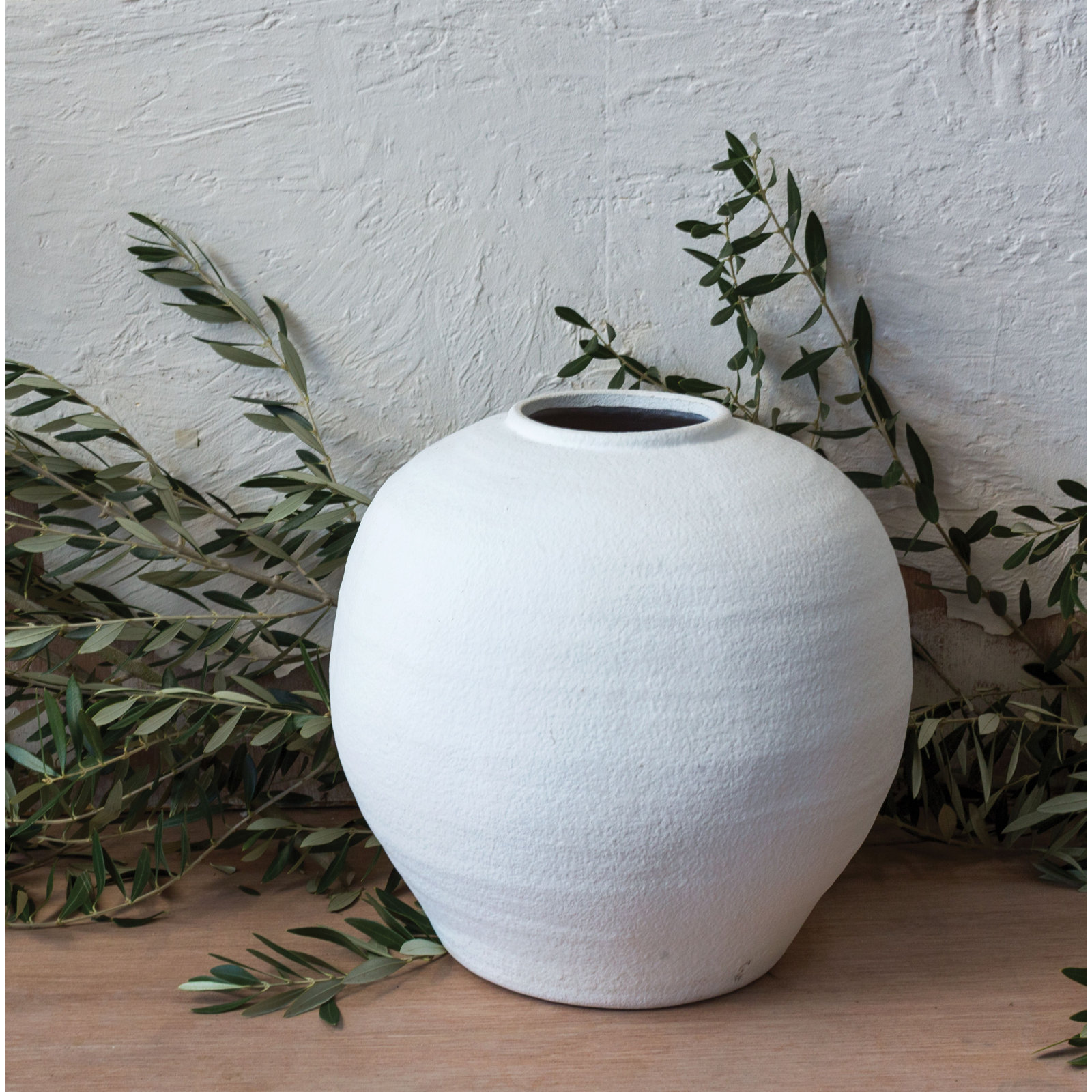 Abie Handmade Ceramic Table Vase, 14" H x 14.5" W x 14.5" D