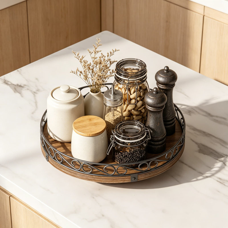 Plateau tournant en bois Farmhouse