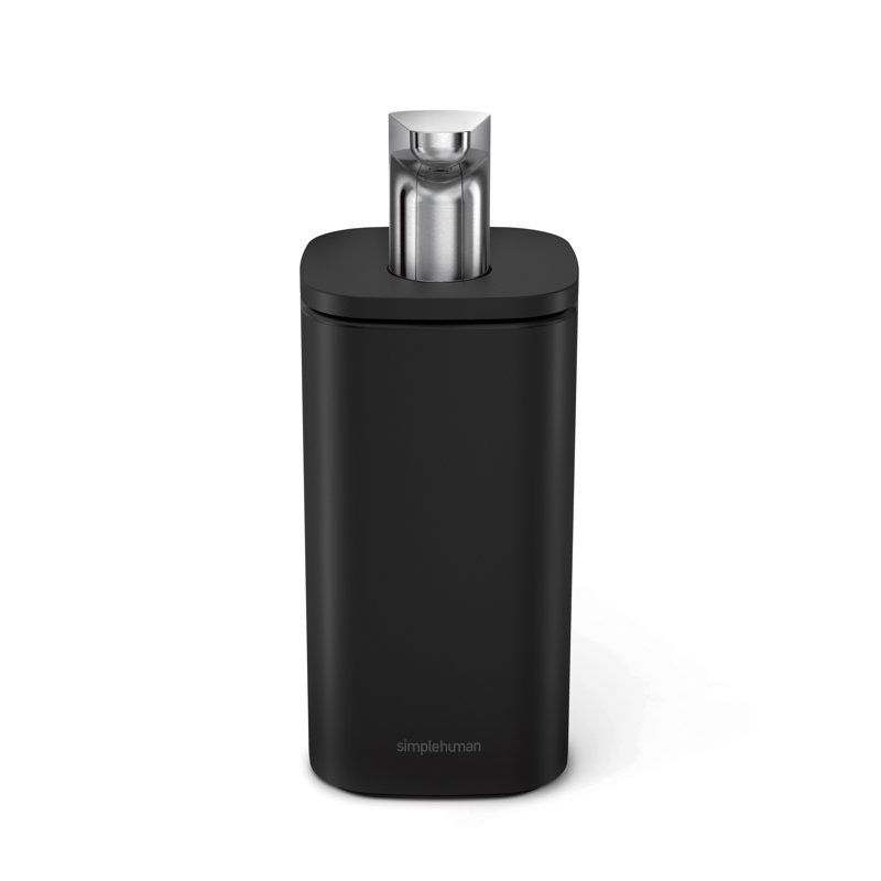 simplehuman 295ml pulse pump soap dispenser, white steel, Matte Black 
