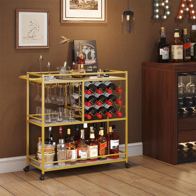 Bartolomea Metal Bar Cart