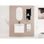 Armoire de salle de bain 24 po avec lavabo en céramique et compartiment latéral - Meuble de rangement fonctionnel élégant