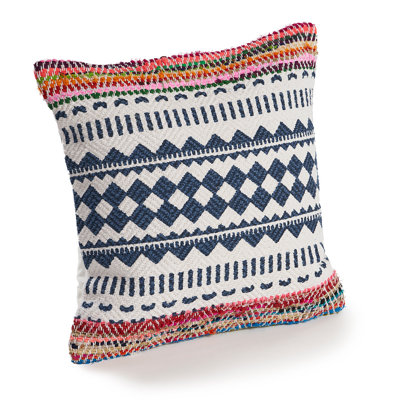 Boho Abstract Textured Cotton Blend Throw Pillow Cover