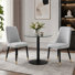 35"W 3-Piece Round Modern Kitchen Dining Table Set with Dining Chairs
