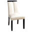 Ensemble de 2 chaises de salle à manger contemporaines, blanc et noir, rembourrées, avec dossier à fente, blanc moderne