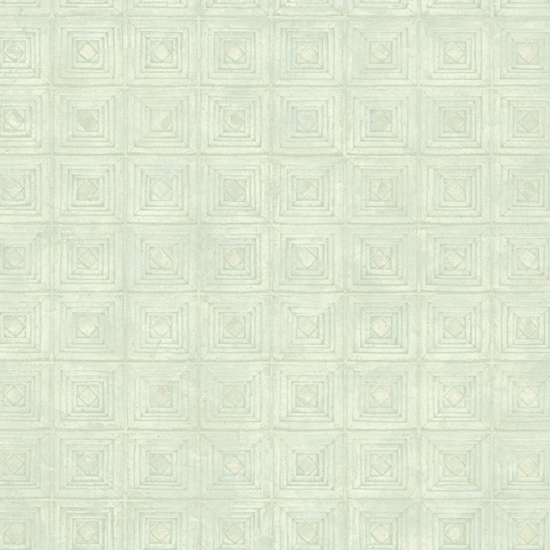 Kierulf Geometric Wallpaper Roll, Aqua, Cream, Beige