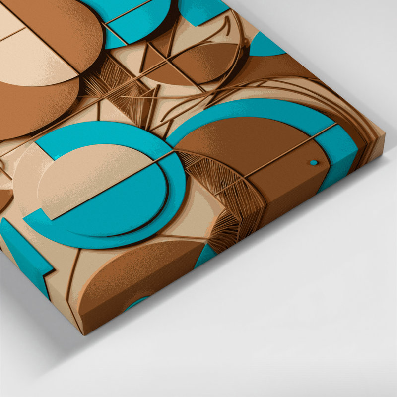 «Abstract Shapes 84», art mural sur toile brune, H 12 po x l 12 po