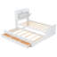 Lit simple blanc avec prises de tête de lit et grand espace de rangement avec décoration élégante