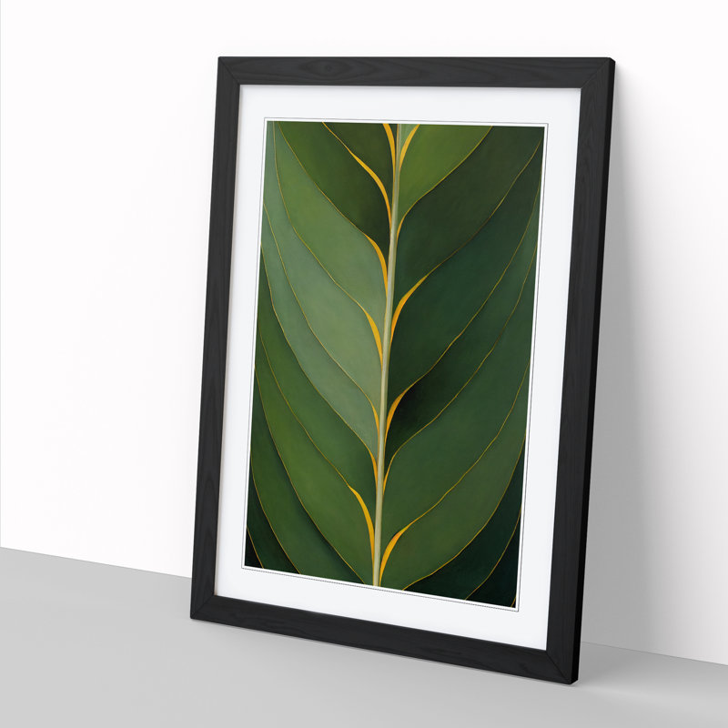 FRM-V0523-1864X Plant Leaf Art Vol.5 - Picture Frame Print, Black, 46cm H x 34cm W x 2cm D