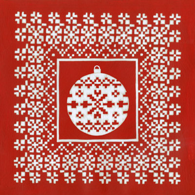 Fair Isle Snowflake V by Chariklia Zarris - Wrapped Canvas Print