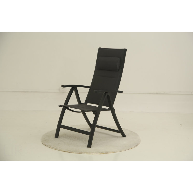 Ensemble de 2 chaises de patio pliantes, siège rembourré en tissu Textilene