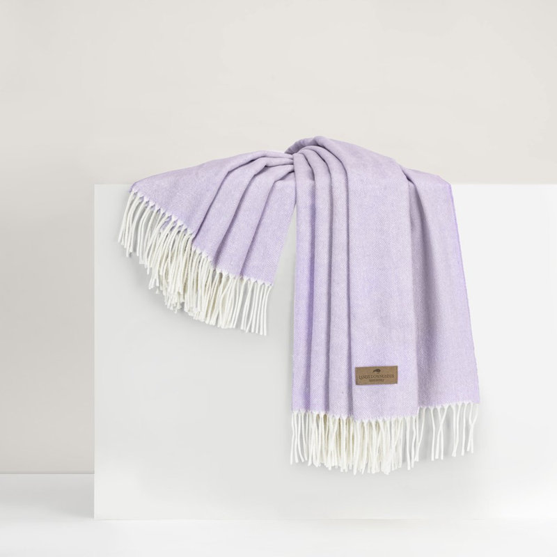Italian Herringbone Throw, Lilac