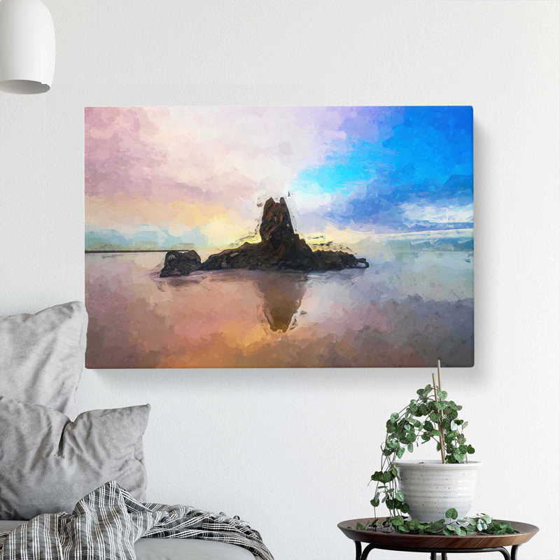 Newport Beach Reflection In In Abstract - Wrapped Canvas Painting, 50cm H x 76cm W x 3cm D
