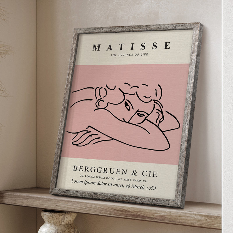 Matisse, reproduction d'art encadrée, bois massif, H 11 po x l 9 po