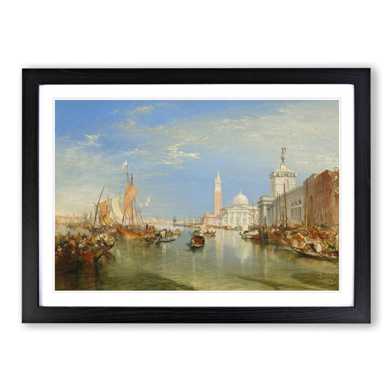 Dogana and the Santa Maria by Joseph Mallord William Turner - Picture Frame Painting, 27cm H x 36cm W x 2cm D, Black Framed