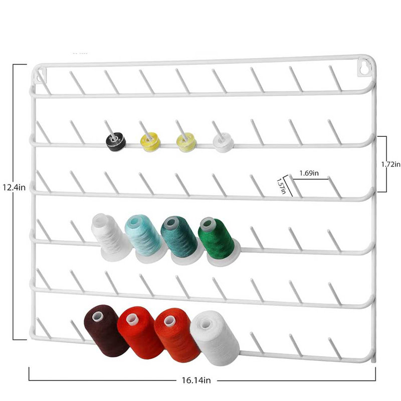 Paquet de 2 porte-bobine de fil blanc, support de rangement vertical à 3 niveaux pour les fils à coudre, les bobines, les fournitures d'artisanat, le bureau ou le support mural