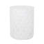 Table de bout d'extérieur cylindrique antique en oxyde de magnésium blanc antique - aspect béton léger, détail géométrique, table de bout de patio résistante aux intempéries