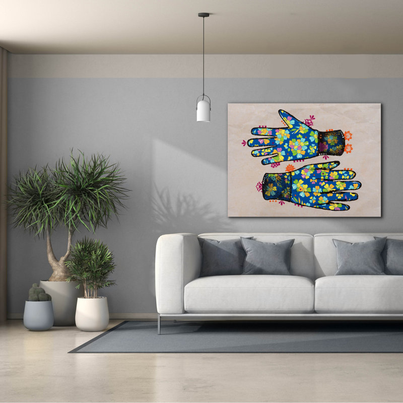 «Gloves» par Dean Russo, art mural sur toile, H 40 po x l 54 po x P 1,5 po