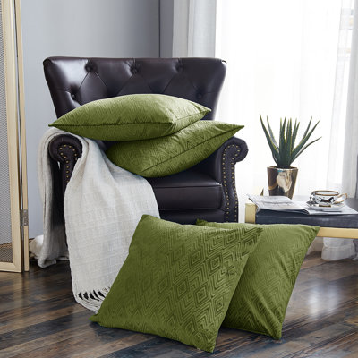 Housse de coussin carrée en velours ikat