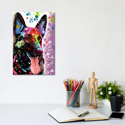 German Shepherd by Dean Russo - Wrapped Canvas Print