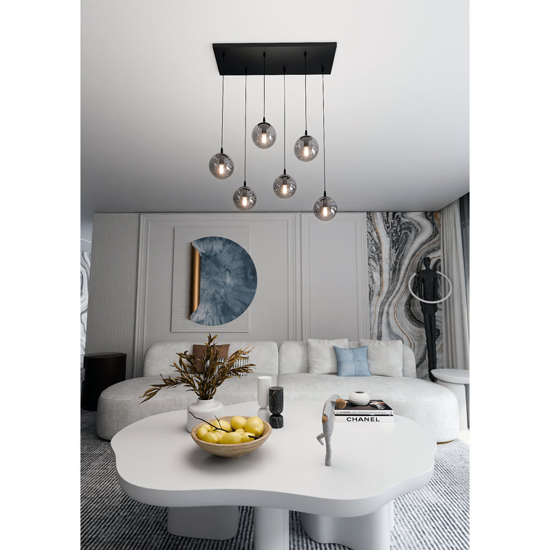 Cadesha 6 - Light Black Cluster Pendant, Graphite