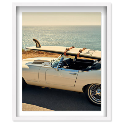 Board on Jaguar II Shadowbox Transportation Print by Oliver Gal, Black Frame, 16 x 20