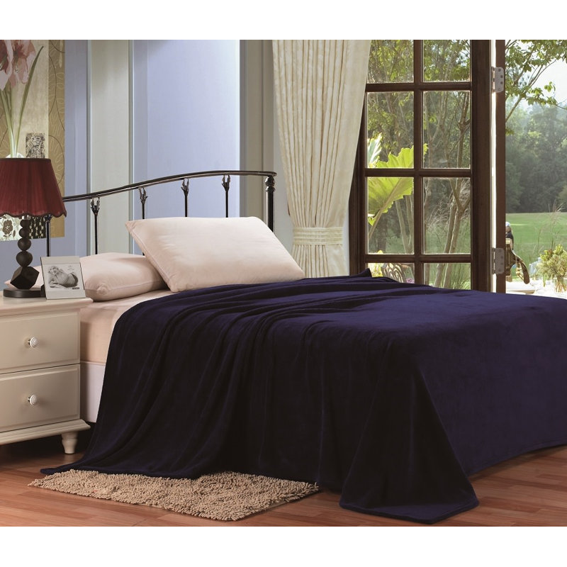 Couverture unie Simply Lush, Très grand, Bleu marine
