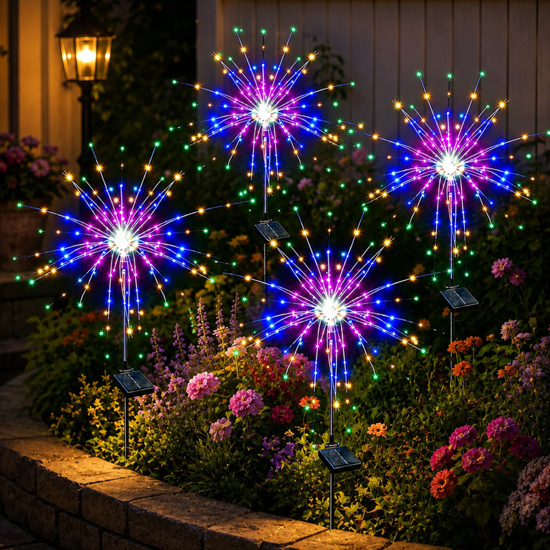 Guirlande lumineuse solaire étanche à 8 modes, 120 DEL, idéale pour les décorations de Noël en extérieur., Multi-couleur