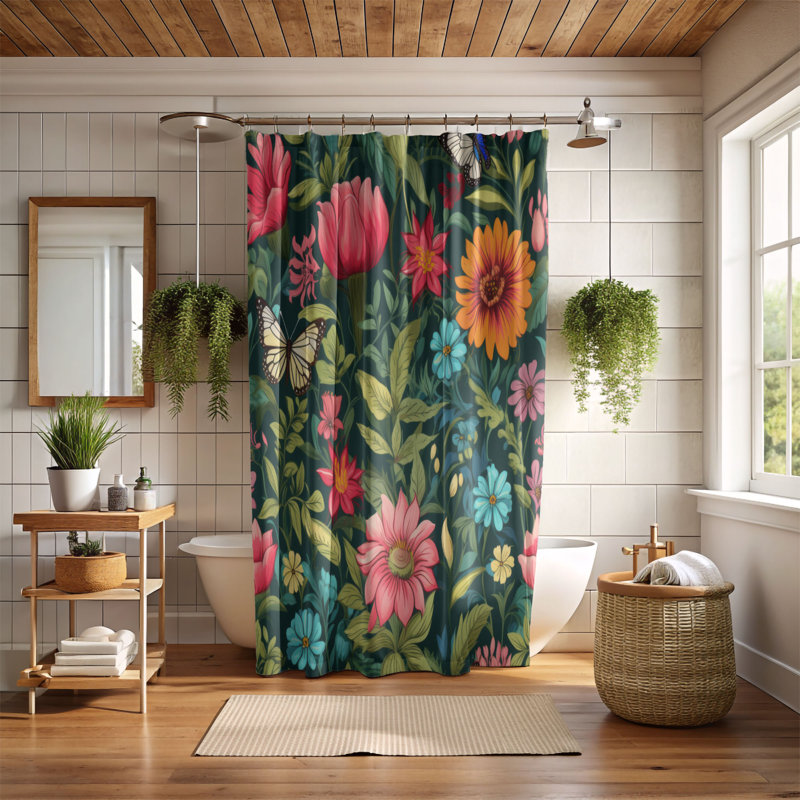 Rideau de douche Petal Paradise - Premium, H 74 po x l 71 po