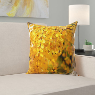 Floral Microsuede Throw Pillow