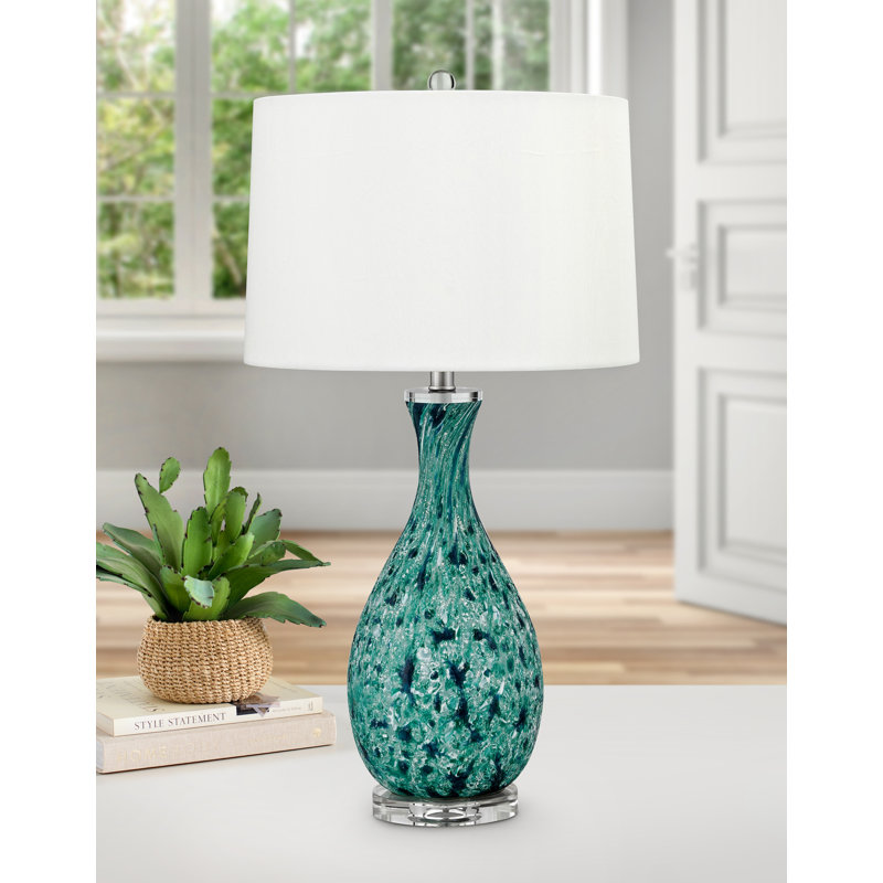 30'' Green Table Lamp Set USB