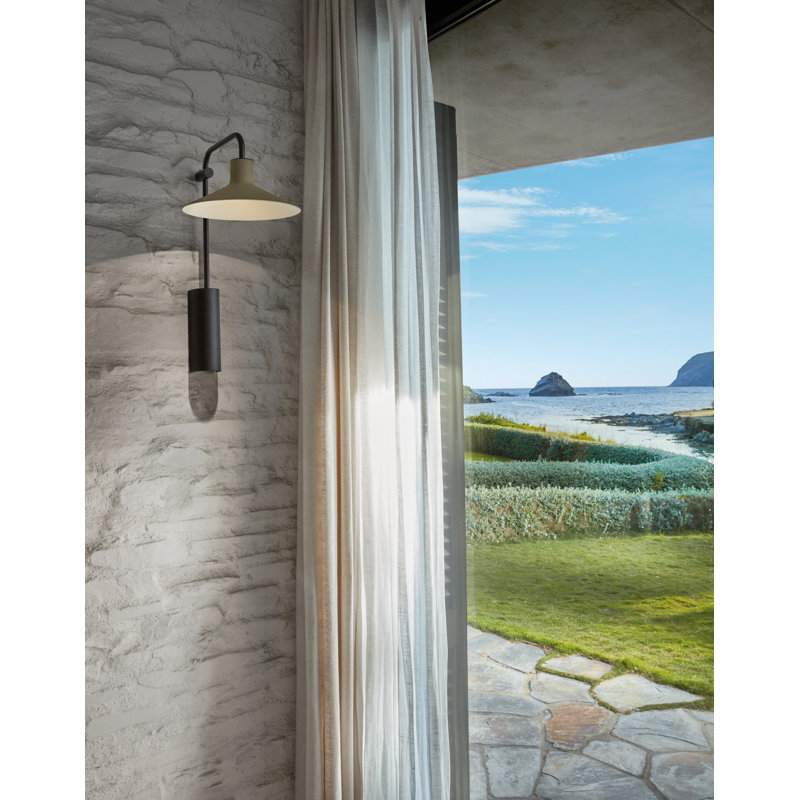 Platet Armed Sconce, Olive Gray, No
