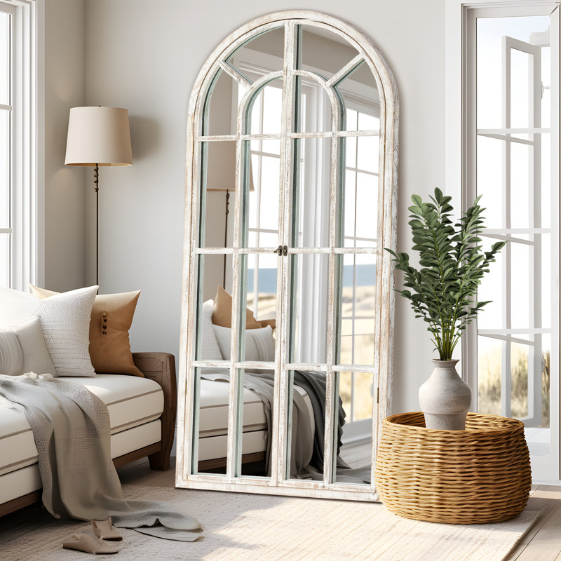 Miroir pleine longueur en bois arqué H 31 "H 31" Apolinaire, Blanc, 1