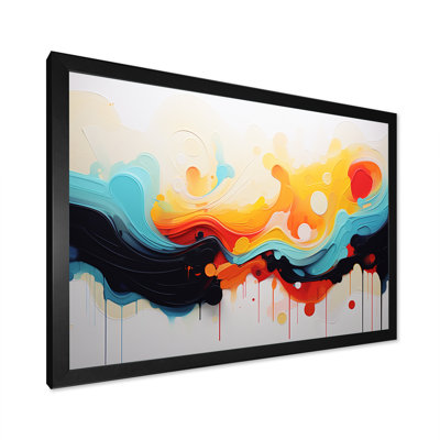 «Yellow Fractal Paint Wave Expression 3», art mural abstrait
