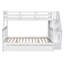 Lit superposé simple en bois massif avec lit gigogne simple et garde-corps, finition blanche pour le rangement de luxe de chambre à coucher - Dortoir-118027597