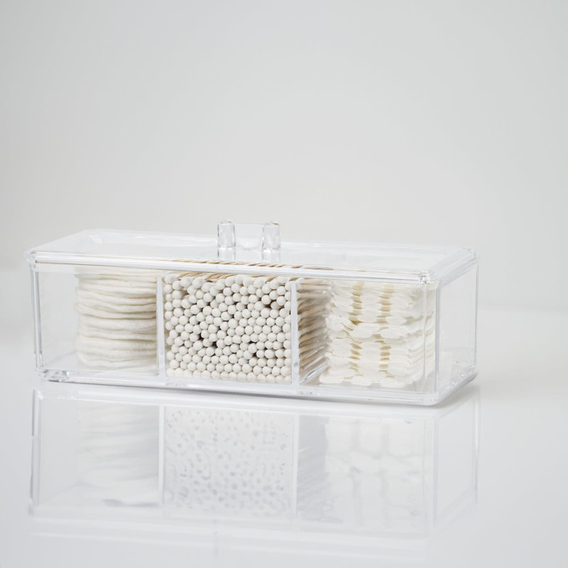 Waterproof Transparent Small Plastic Storage Box With 3 Compartments And Lid