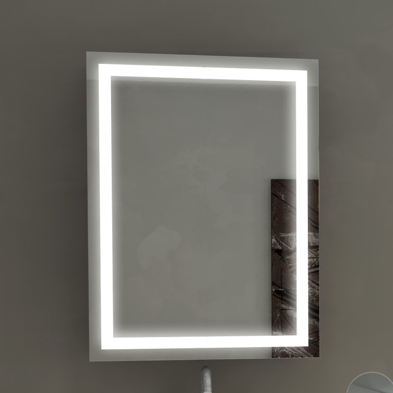 Medium Frameless Rectangular LED Bathroom Vanity Mirror