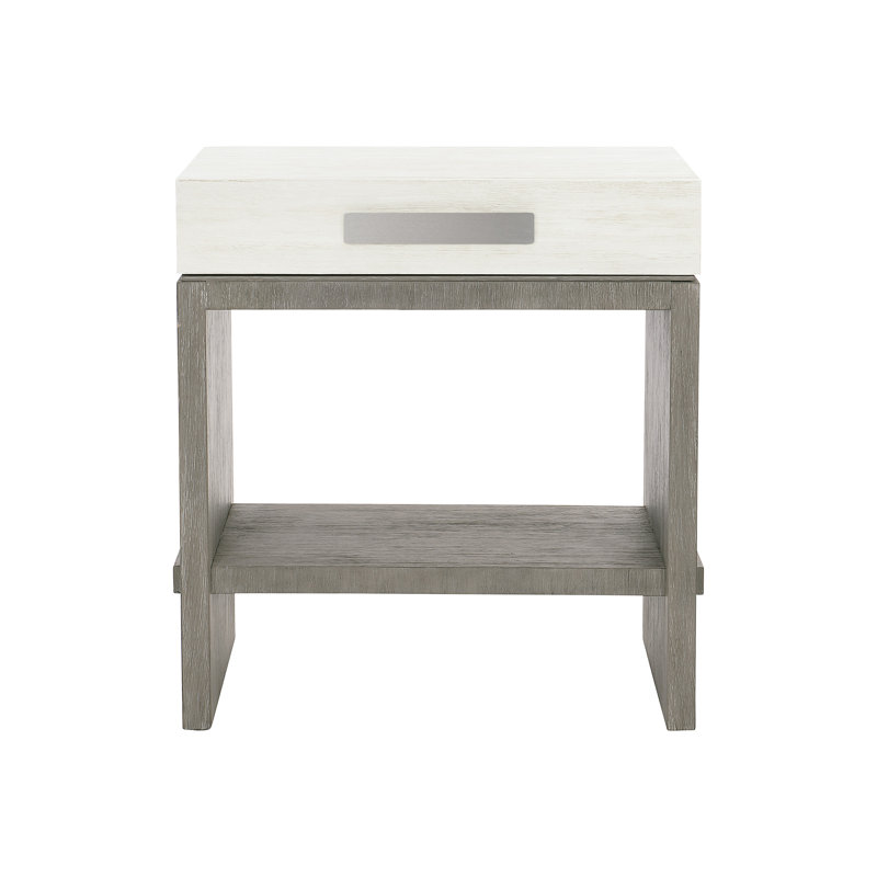 Foundations 1 - Drawer Solid Wood Nightstand, Light Shale
