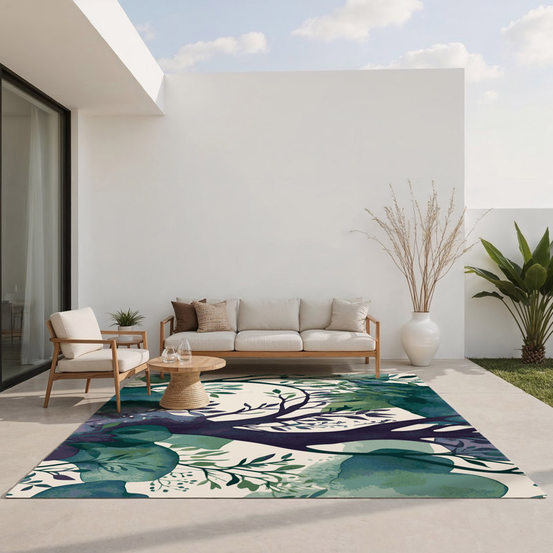 Celestial Woods Indoor And Outdoor Area Rug, Rectangle 1'6" x 2'6"