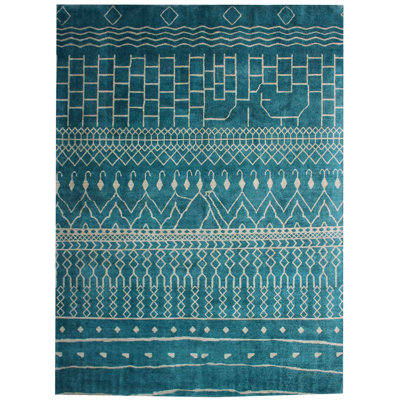 Geometric Hand Knotted 244cm X 308cm Area Rug