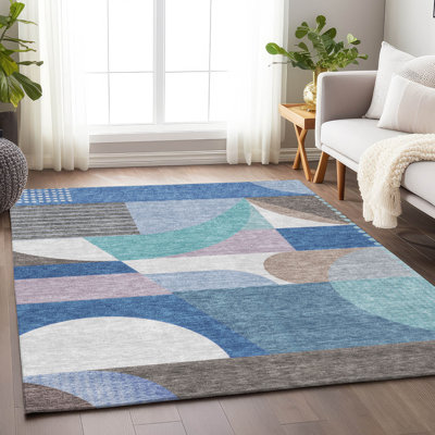 Tapis intérieur / extérieur bleu Aeleth