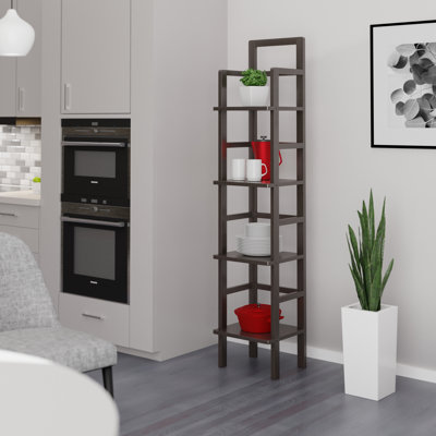 Étagère de boulanger standard en bois massif 14,72 po Akihito avec tablettes en bois