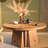 Retro Burlywood Solid Wood Round Coffee Table