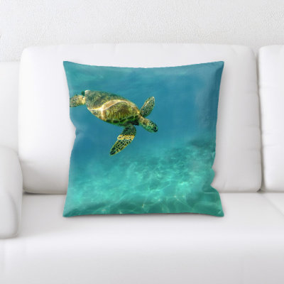 Turtle Microsuede Reversible Throw Pillow