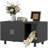 Cat Litter Box Enclosure Cat House End Table with Scratcher, Black